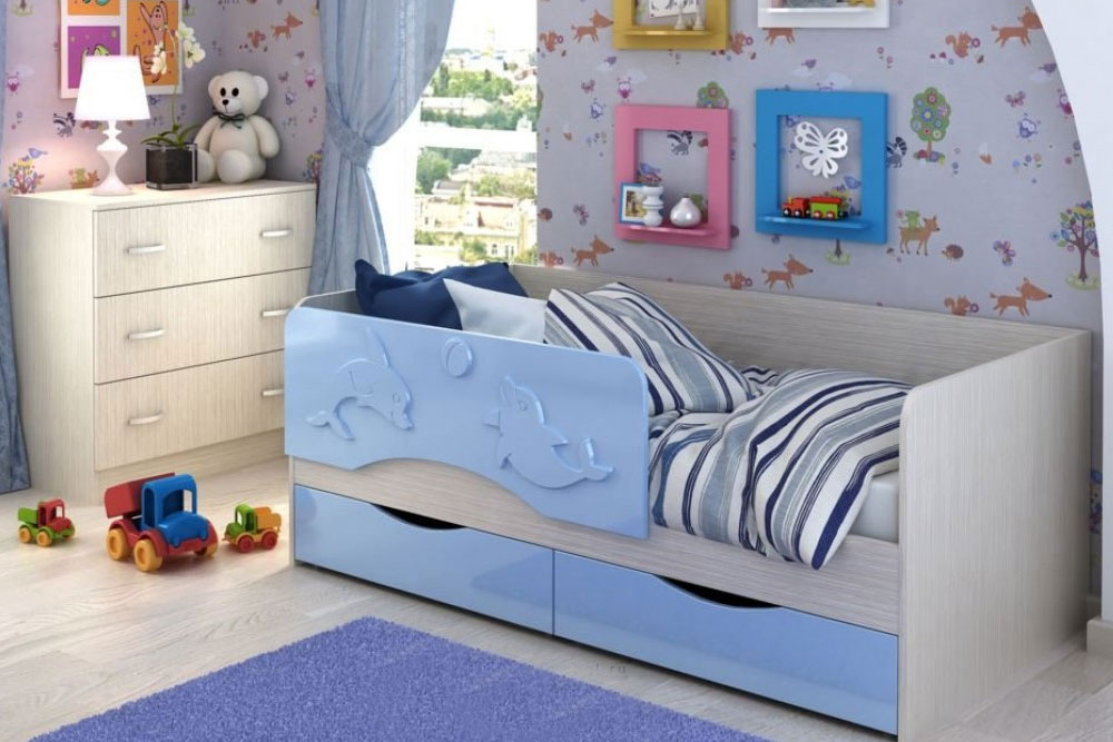 Кровать Алиса-1400 Голубой