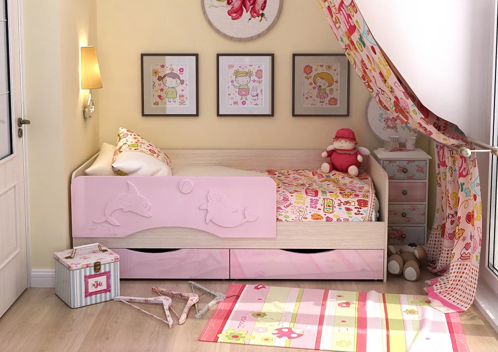 Кровать Алиса-1400 Розовый