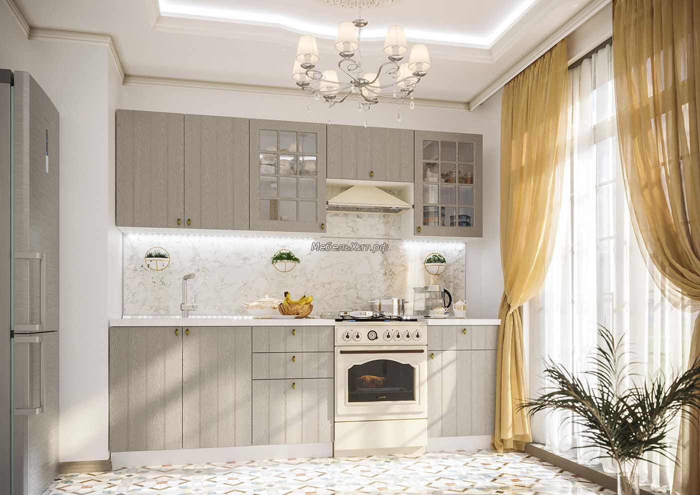 Кликните для увеличения изображения Кухня Прованс 2400 вариант 1