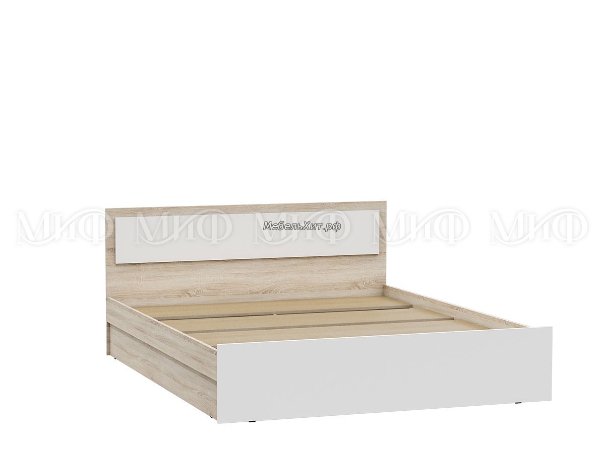 Мартина Кровать 1,6м (Белый, сонома)