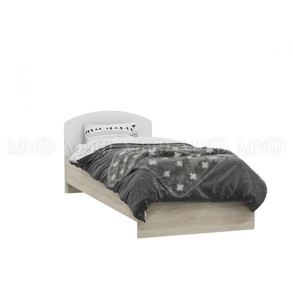 Мартина Кровать 0,9м (Белый, сонома)